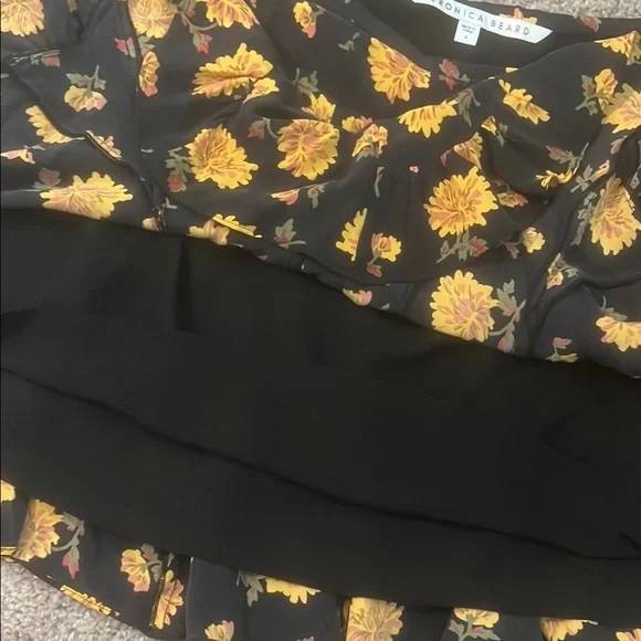 Veronica Beard Gold Yellow Ruffled Midi Skirt - Picture 5 of 6